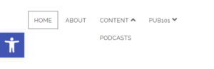 Maltigrain drop bar menu showing content and podcasts